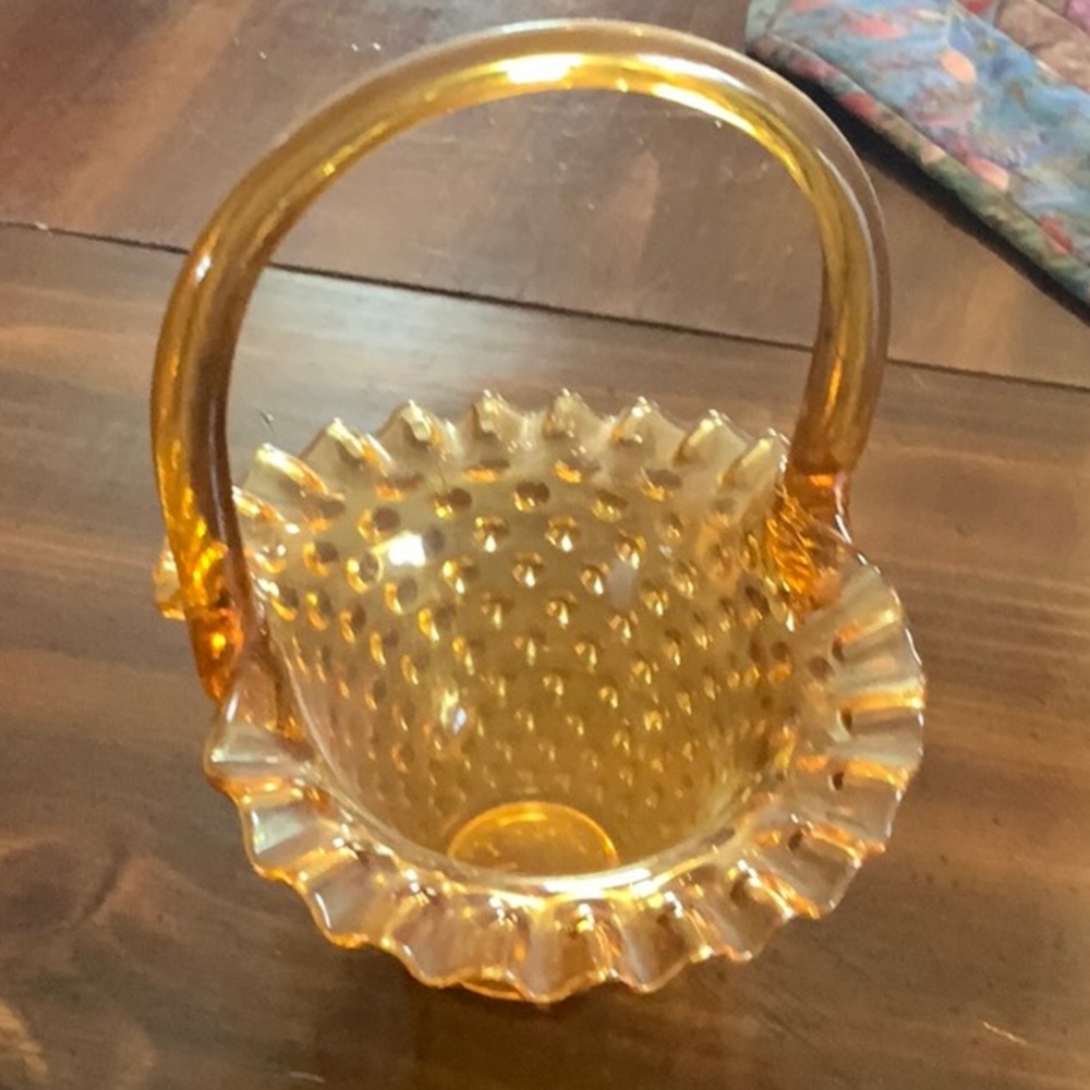 Fenton amber basket